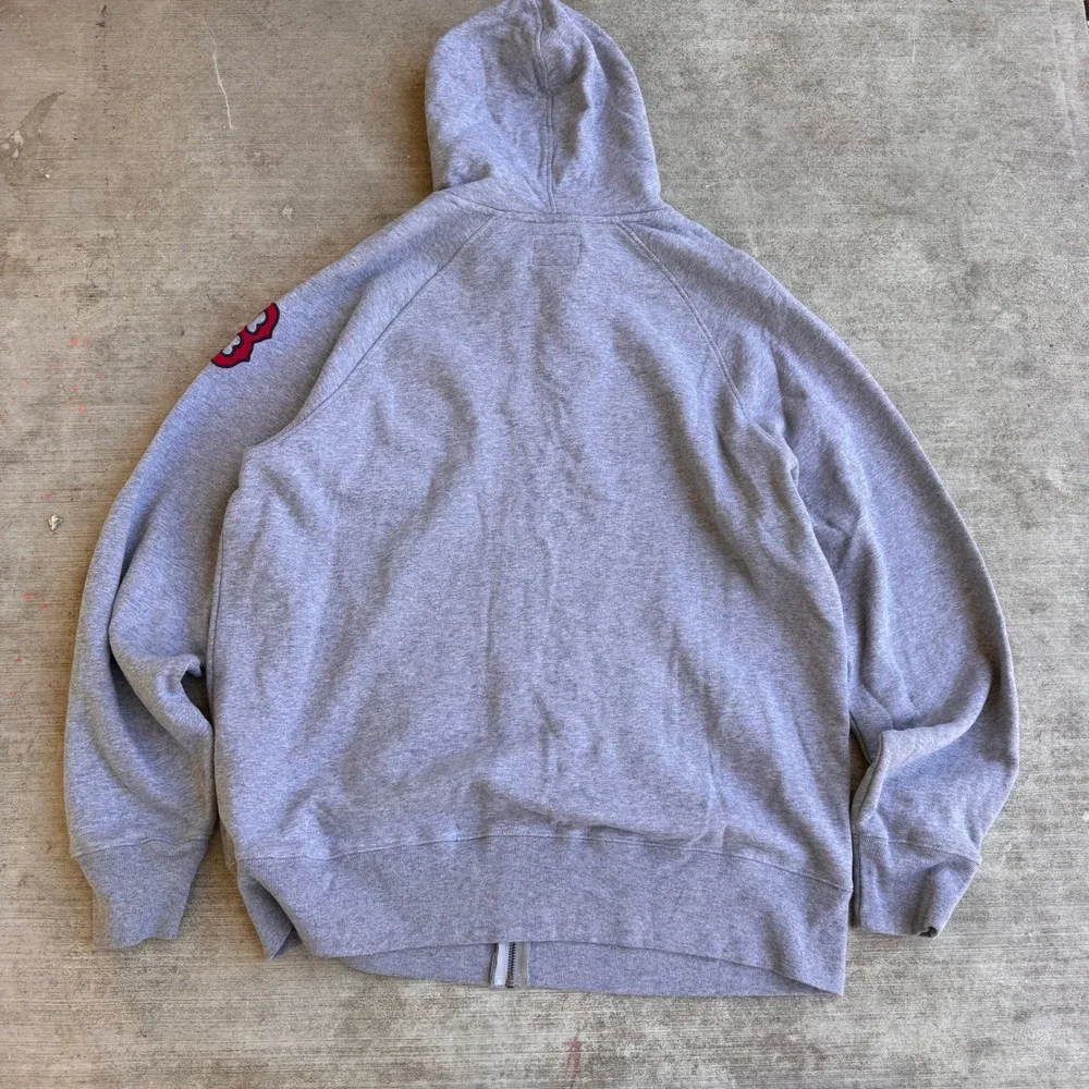 Retro '47 Boston Red Sox Gray Full Zip Up Hoodie Sweatshirt MLB Baseball BoSox - Picture 4 of 6